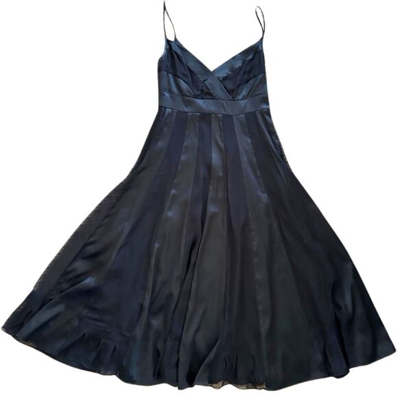 Diane von Furstenberg Black Silk Dress - A-Line Spaghetti Strap Dress – Sz 0 - Picture 1 of 11